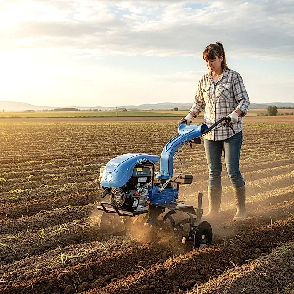 yavuz 3+1 çapa makinesi sürerken