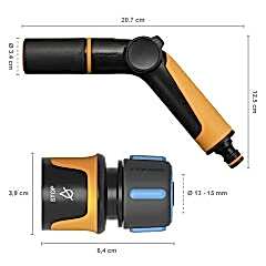 Fiskars 1065493 Ayarlanabilir Sulama Tabancası + 13mm Stoplu Hortum Bağlantısı