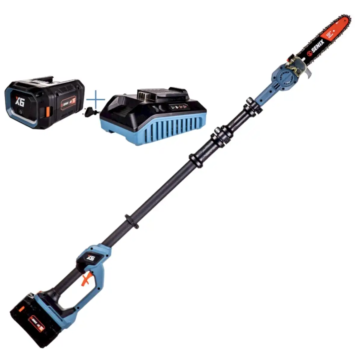 Senix CSPX6-M-EU Akülü Yüksek Dal Budama Testeresi 4.0Ah Akü+Şarj Cihazı